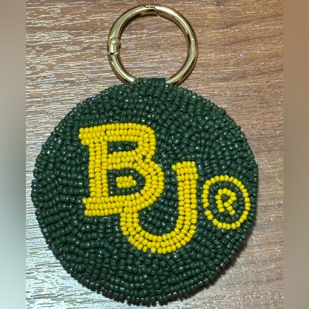 NEW Baylor University BU Beaded Keychain Game Day Gifts